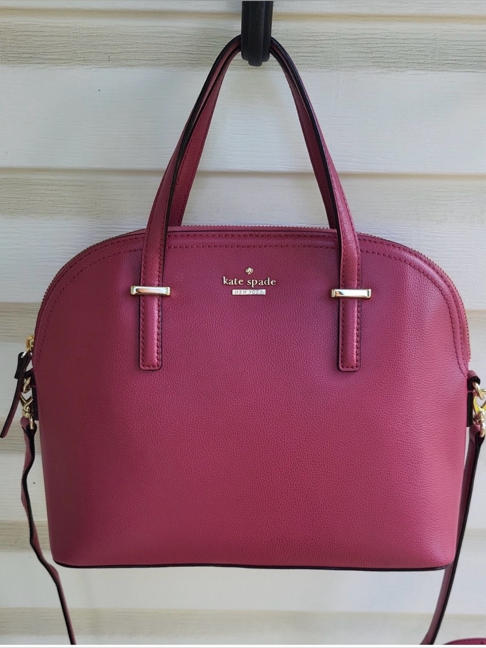 Kate Spade Dark Rose Leather Dome Bag